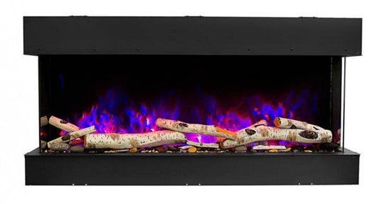 Remii 72-bay-slim – 72″ Wide X 3-7/8″ in Depth – 3 Sided Glass Electric Fireplace