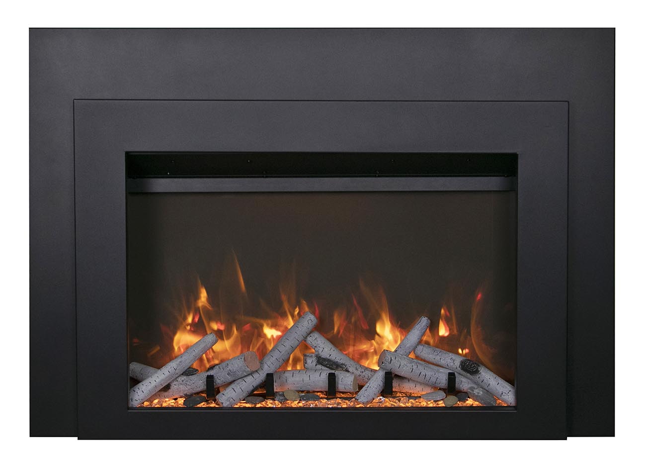 Sierra Flame INS-FM-34 Electric Insert – Electric Fireplace Insert with Black Steel Surround