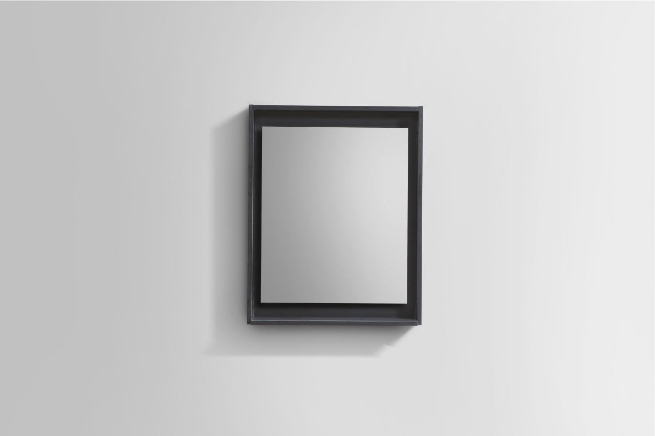 Kube Bath 24" Wide Bathroom Mirror With Shelf – Black