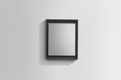 Kube Bath 24" Wide Bathroom Mirror With Shelf – Black