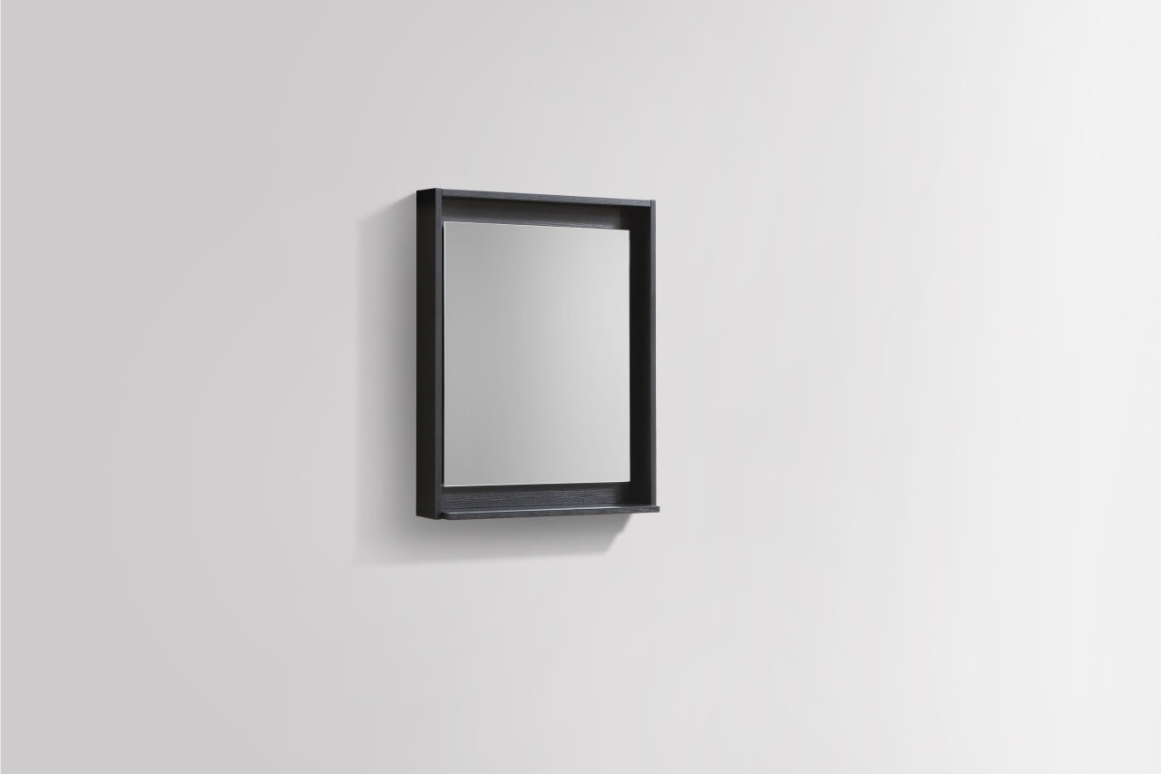 Kube Bath 24" Wide Bathroom Mirror With Shelf – Black