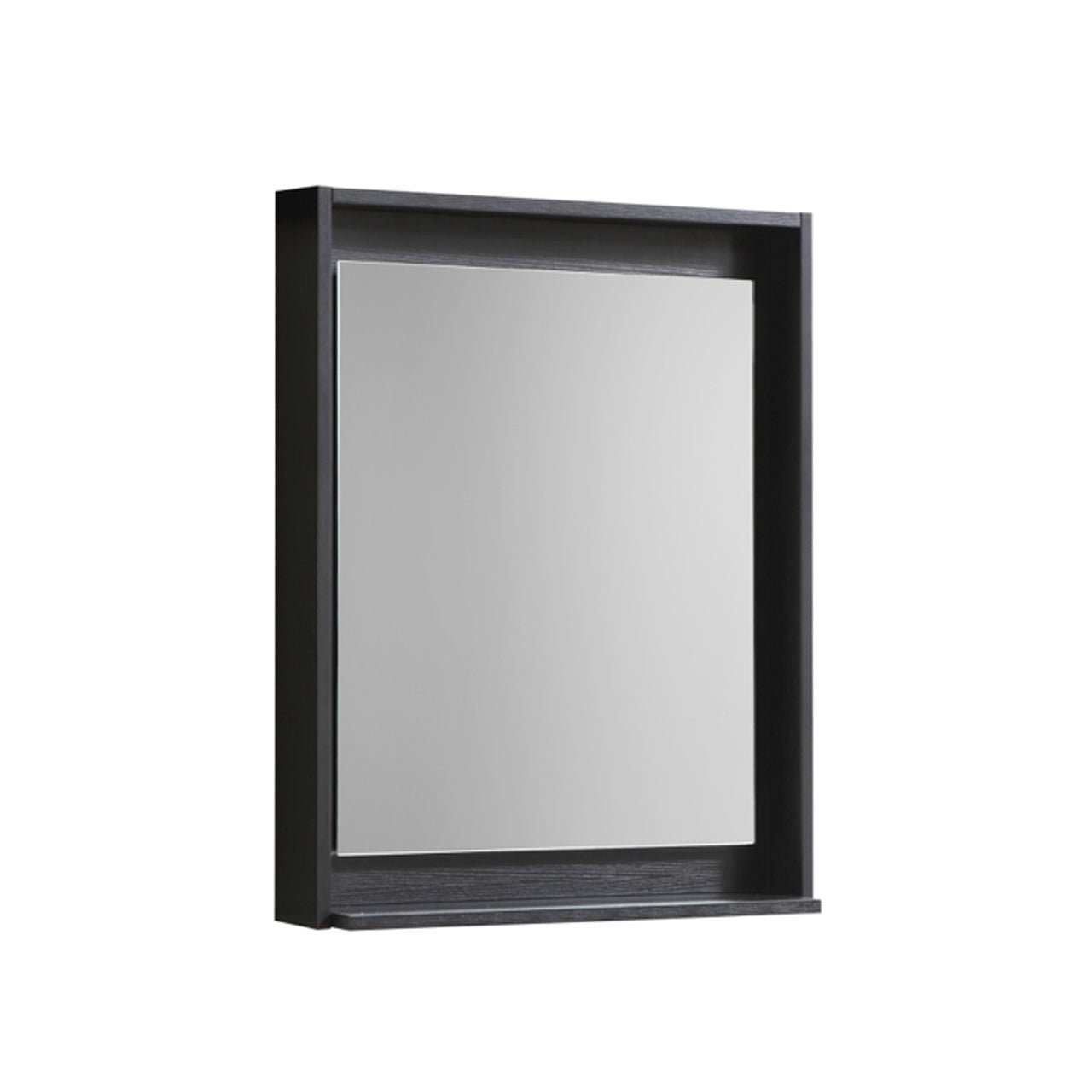 Kube Bath 24" Wide Bathroom Mirror With Shelf – Black