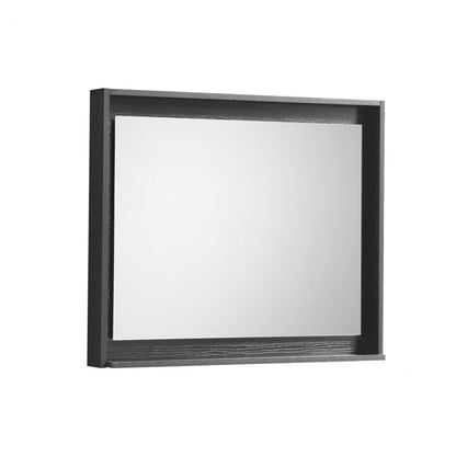 Kube Bath 30" Wide Bathroom Mirror With Shelf – Black