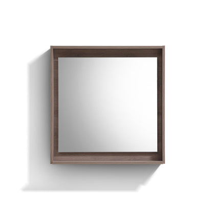 Kube Bath 30" Wide Bathroom Mirror With Shelf – Butternut