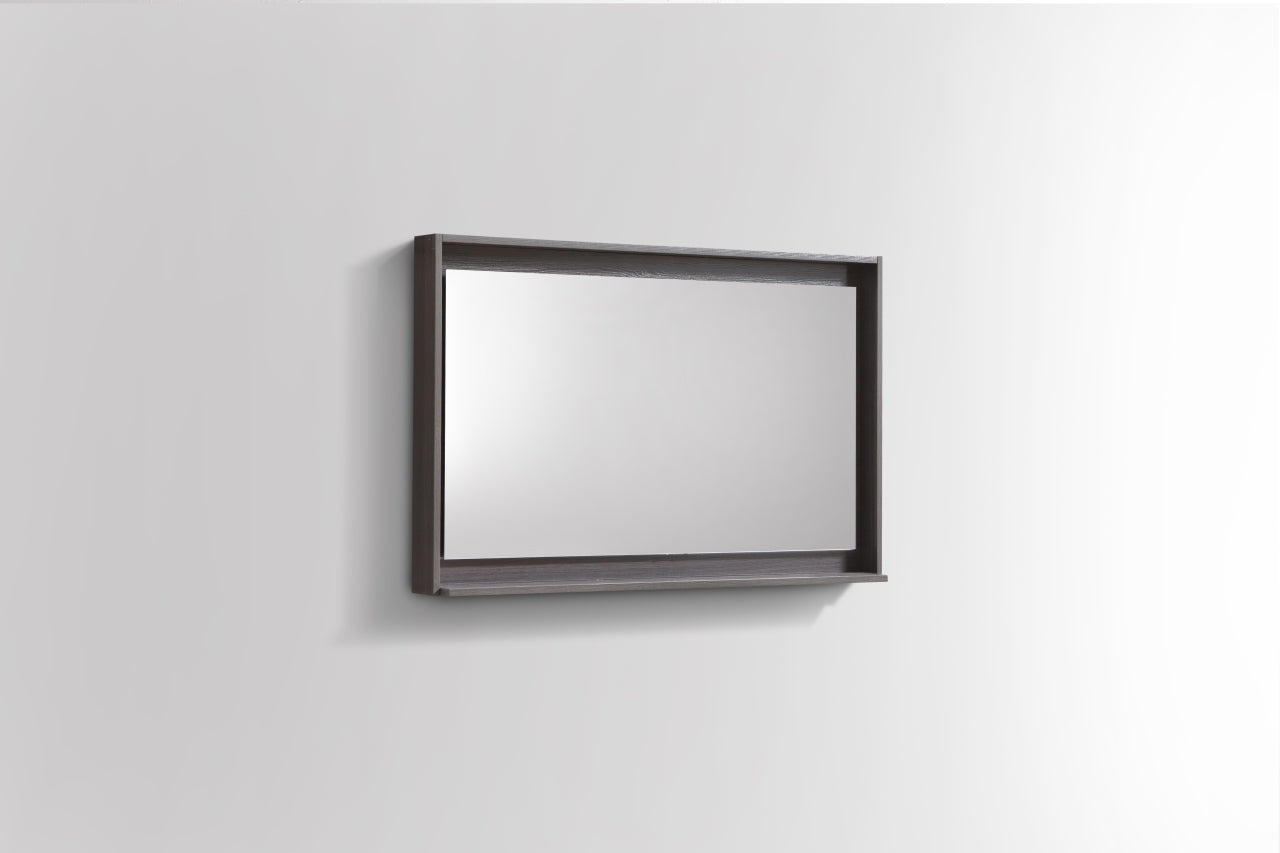 Kube Bath 36" Wide Bathroom Mirror With Shelf – Gray Oak