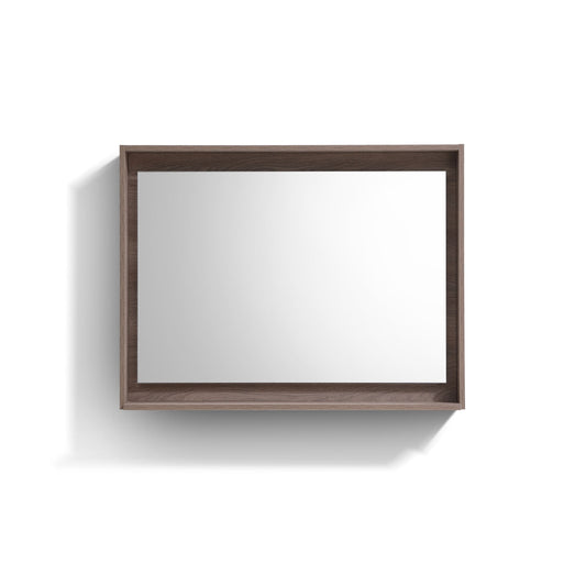 Kube Bath 40" Wide Bathroom Mirror With Shelf – Butternut