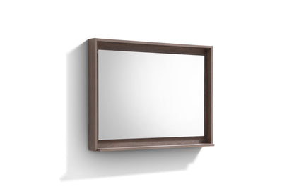 Kube Bath 40" Wide Bathroom Mirror With Shelf – Butternut