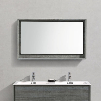 Kube Bath 48" Wide Bathroom Mirror With Shelf – Ocean Gray