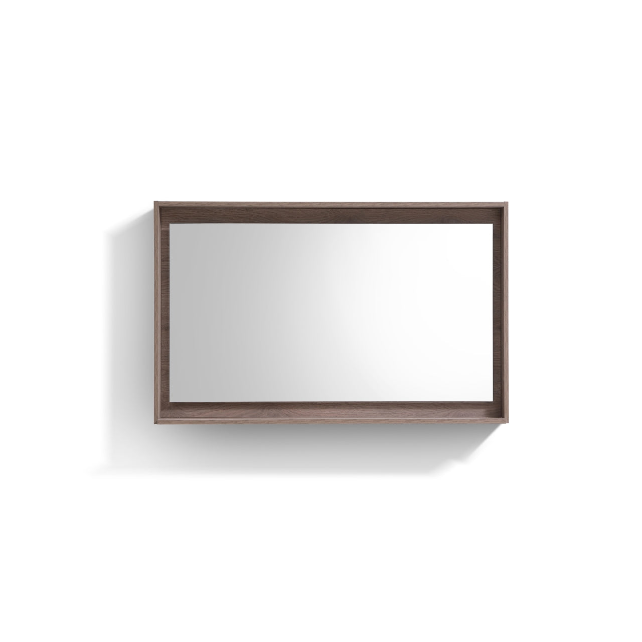 Kube Bath 48" Wide Bathroom Mirror With Shelf – Butternut