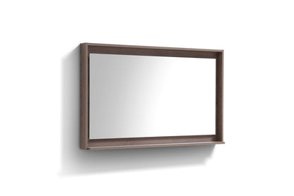 Kube Bath 48" Wide Bathroom Mirror With Shelf – Butternut