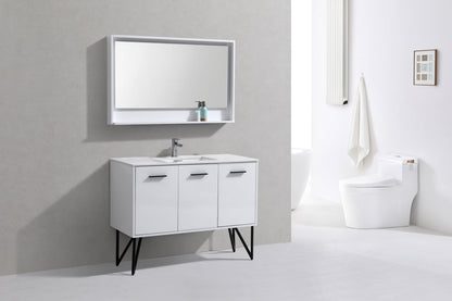 Kube Bath Bosco 48" Bathroom Vanity With White Quartz Countertop With 2 Doors And 2 Drawers