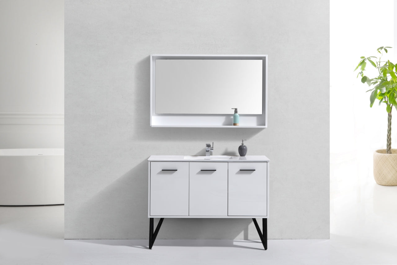 Kube Bath Bosco 48" Bathroom Vanity With White Quartz Countertop With 2 Doors And 2 Drawers