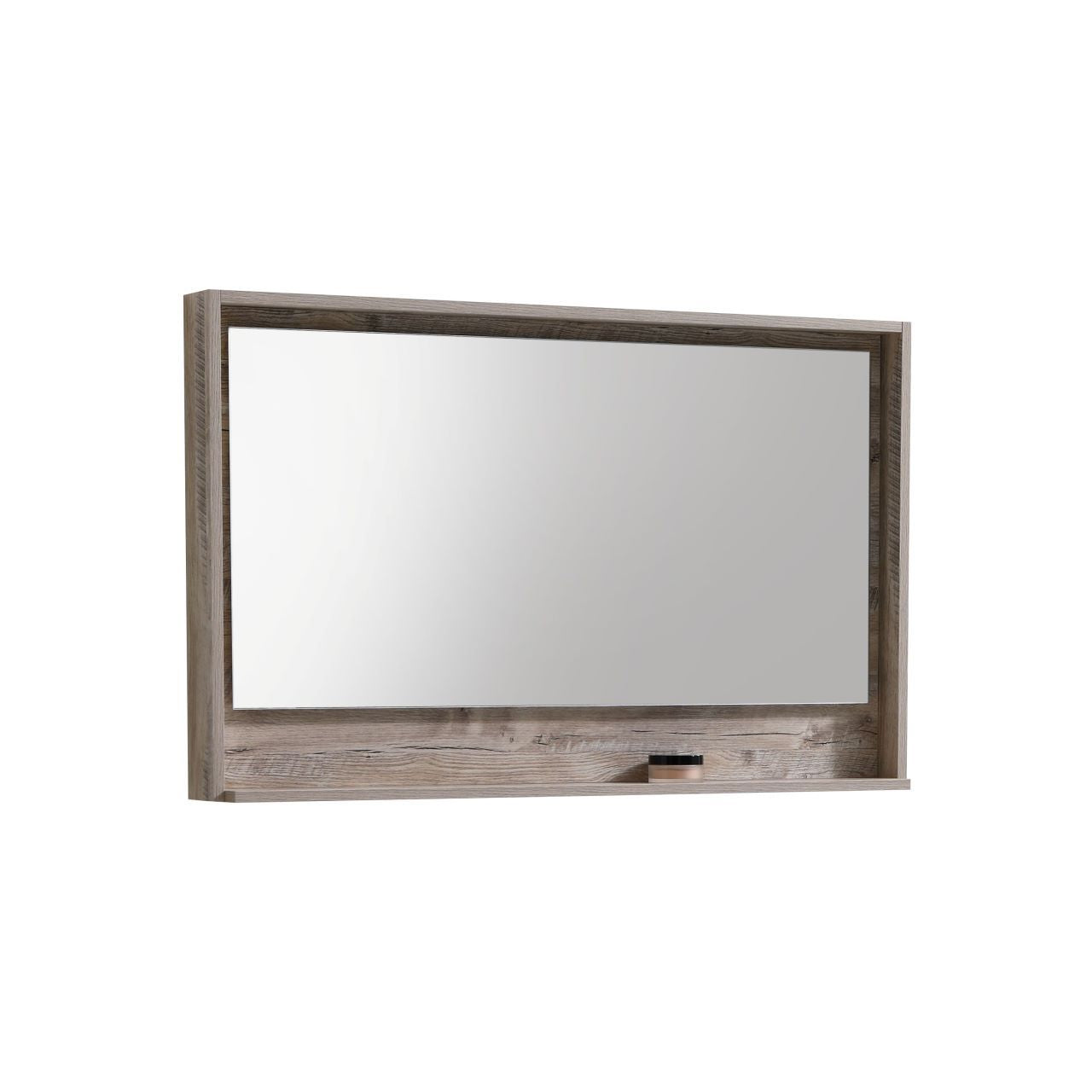 Kube Bath 48" Wide Bathroom Mirror With Shelf – Nature Wood