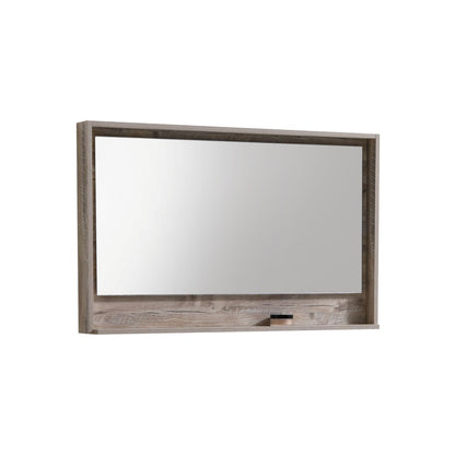 Kube Bath 48" Wide Bathroom Mirror With Shelf – Nature Wood