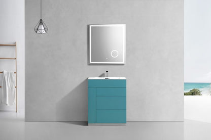 Kube Bath Milano 30" Single Sink Floor Mount Modern Bathroom Vanity