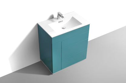 Kube Bath Milano 30" Single Sink Floor Mount Modern Bathroom Vanity