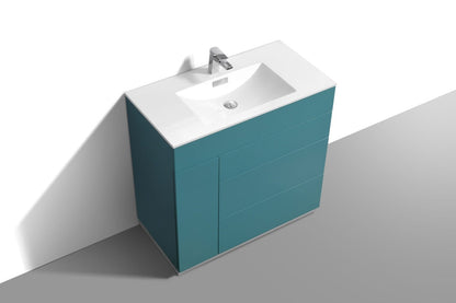 Kube Bath Milano 36" Single Sink Floor Mount Modern Bathroom Vanity