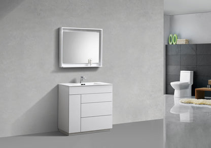 Kube Bath Milano 36" Single Sink Floor Mount Modern Bathroom Vanity