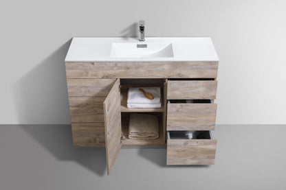 Kube Bath Milano 48" Single Sink Floor Mount Modern Bathroom Vanity With 6 Drawers and 1 Door