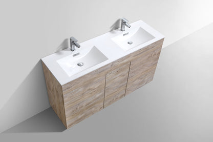 Kube Bath Milano 60" Double Sink Floor Mount Modern Bathroom Vanity With 6 Drawers and 1 Door