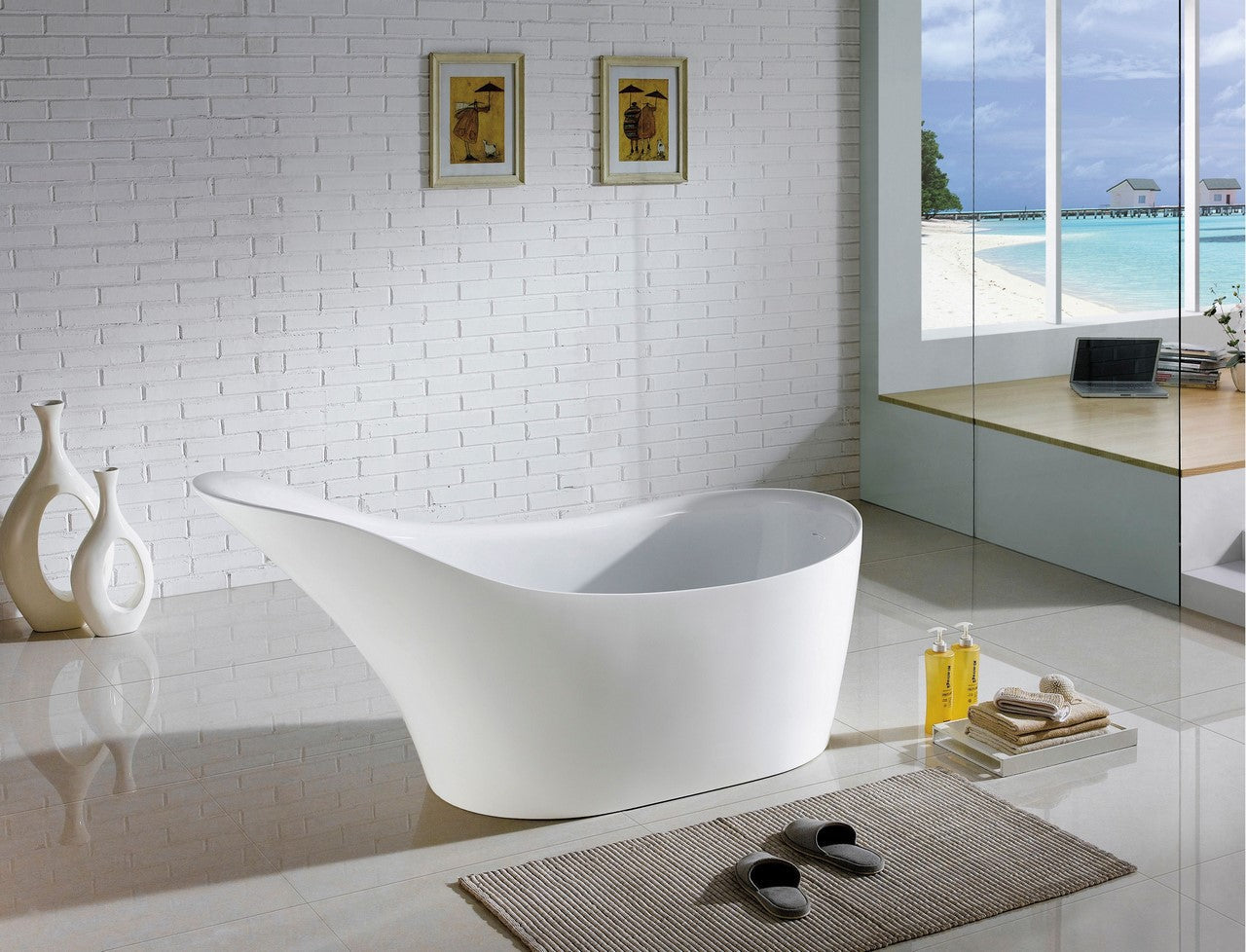 Kube Bath Victorian 68" x 28.8" x 31.3" Free Standing Bathtub
