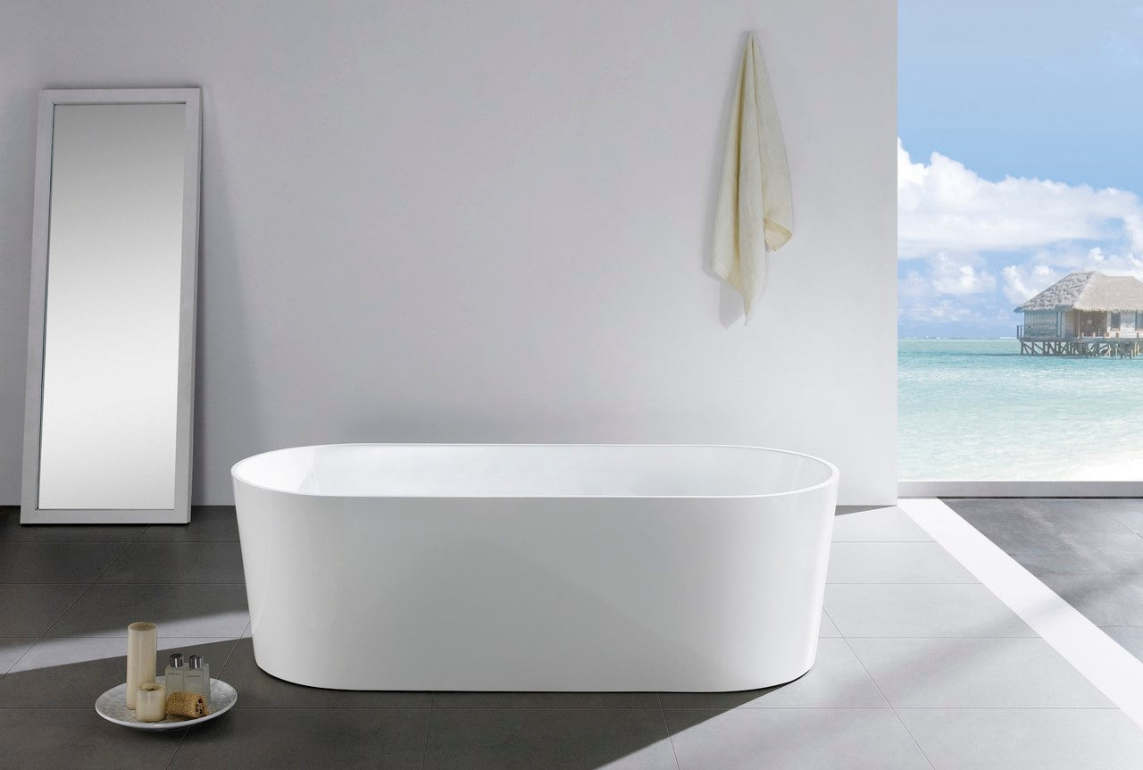 Kube Bath Ovale 66.2" x 31.6" x 22.5" Free Standing Bathtub
