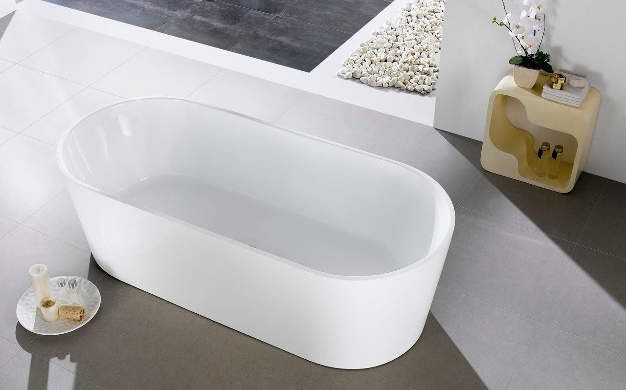 Kube Bath Ovale 66.2" x 31.6" x 22.5" Free Standing Bathtub