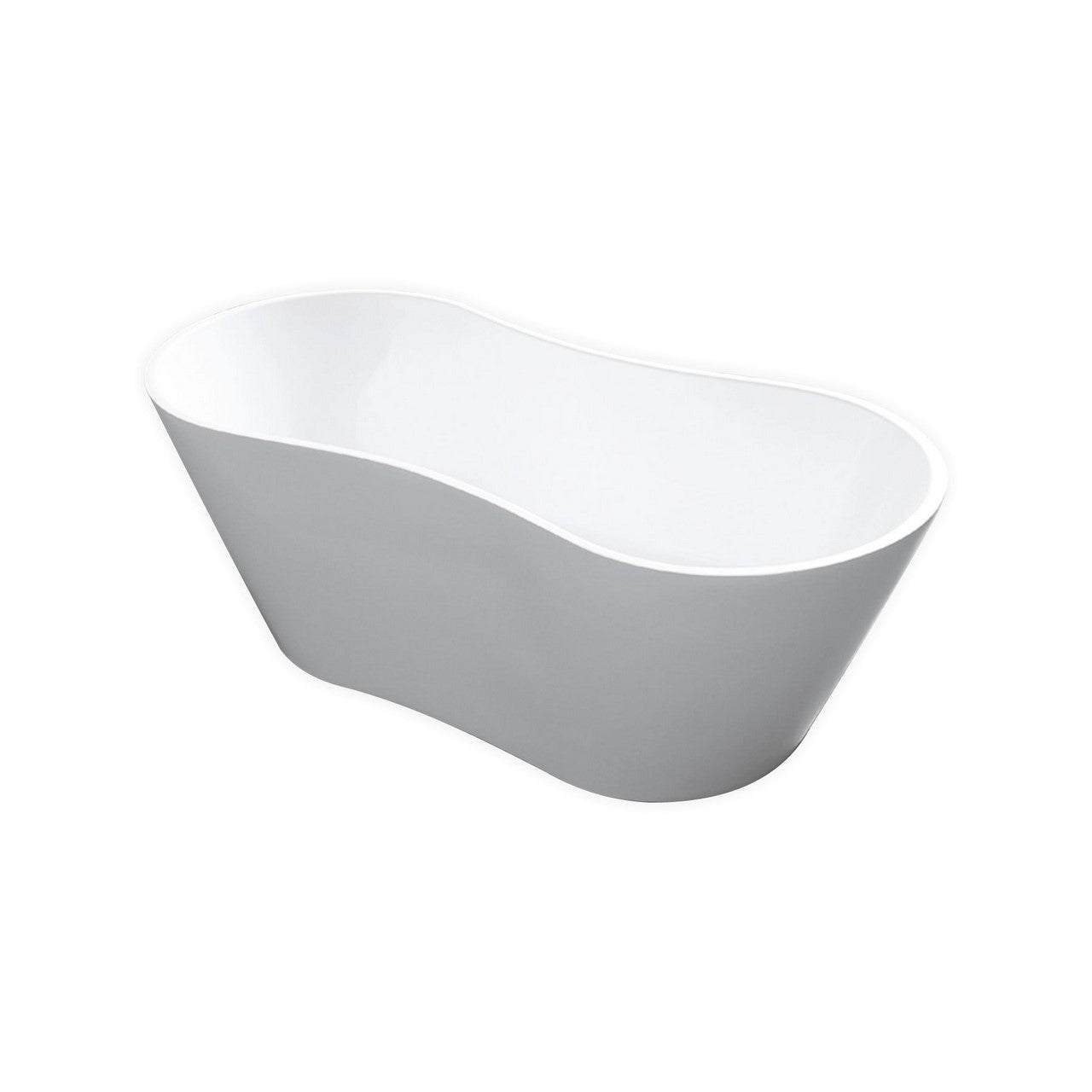 Kube Bath Onde 66" x 29.8" x 23.5" Free Standing Bathtub