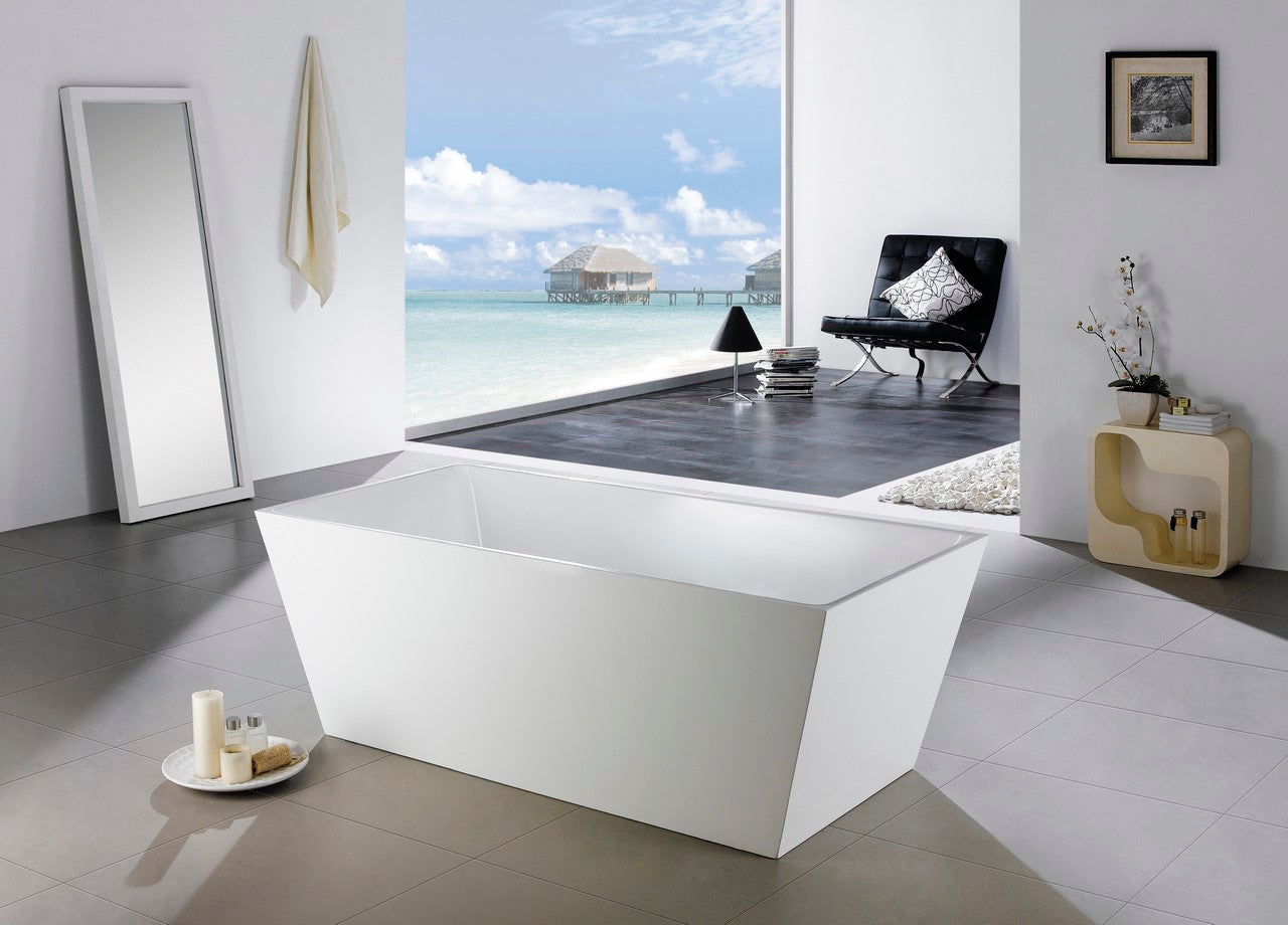 Kube Bath Squadra Free Standing Bathtub Collection in 59" 63" and 67"