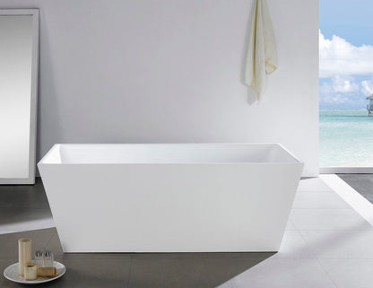 Kube Bath Squadra Free Standing Bathtub Collection in 59" 63" and 67"
