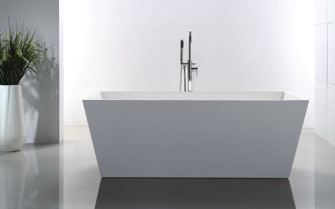 Kube Bath Squadra Free Standing Bathtub Collection in 59" 63" and 67"