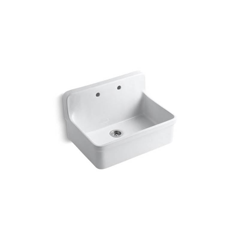 Kohler Gilford 30" x 22" x 17-1/2" wall-mount/top-mount single-bowl kitchen sink -White