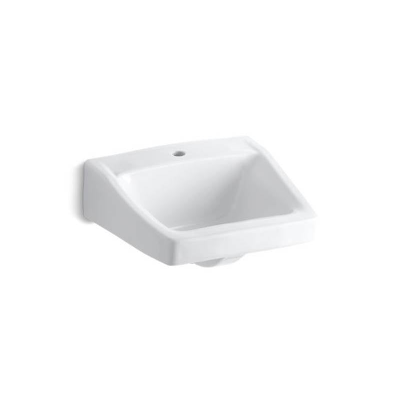 Kohler Chesapeake 19-1/4" x 17-1/4" Wall Mount Concealed Arm Carrier Bathroom Sink With Single Faucet Hole - White