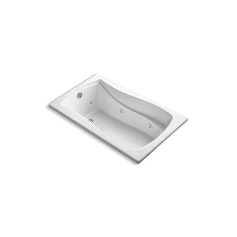 Kohler Mariposa 60" x 36" drop-in whirlpool bath with end drain -White