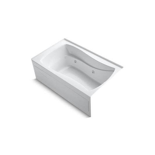 Kohler Mariposa 60" x 36" alcove whirlpool with integral apron, integral flange, right-hand drain and heater -White