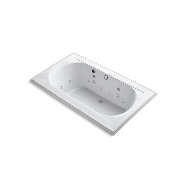 Kohler Memoirs 72" x 42" drop-in Effervescence whirlpool bath with spa package -White