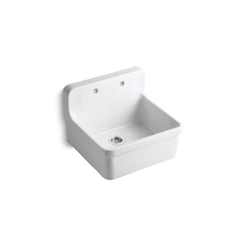 Kohler Gilford 24" x 22" x 17-1/2" wall-mount/top-mount single-bowl kitchen sink -White
