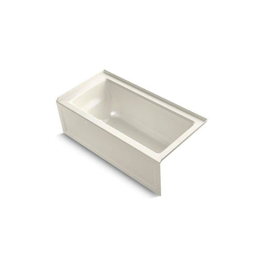 Kohler Archer 60" x 30" alcove bath with integral apron, integral flange and right-hand drain - Biscuit