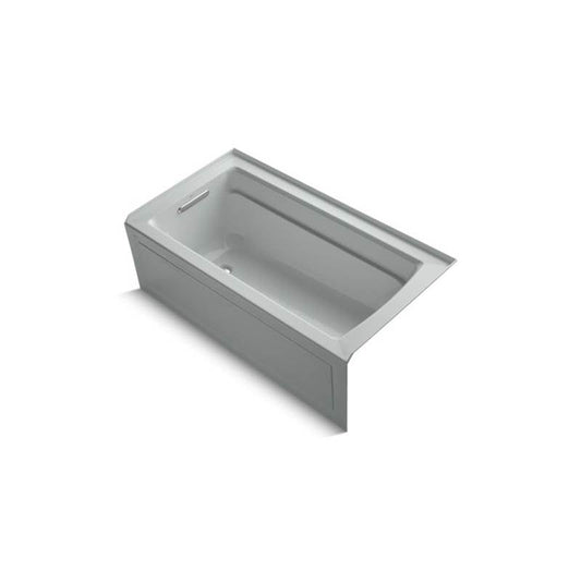 Kohler Archer 60" x 32" alcove bath with integral apron, integral flange and left-hand drain -Ice Grey