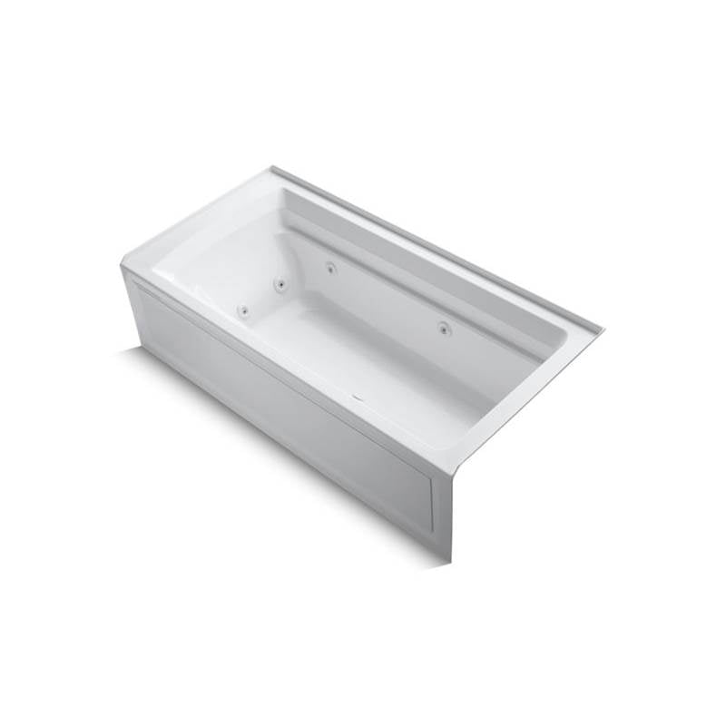 Kohler Archer 72" x 36" alcove whirlpool bath with integral apron and right-hand drain - White