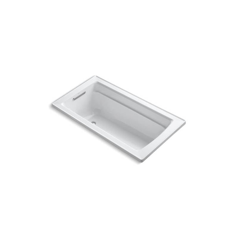Kohler Archer 60" x 32" drop-in bath with Bask heated surface and reversible drain -White