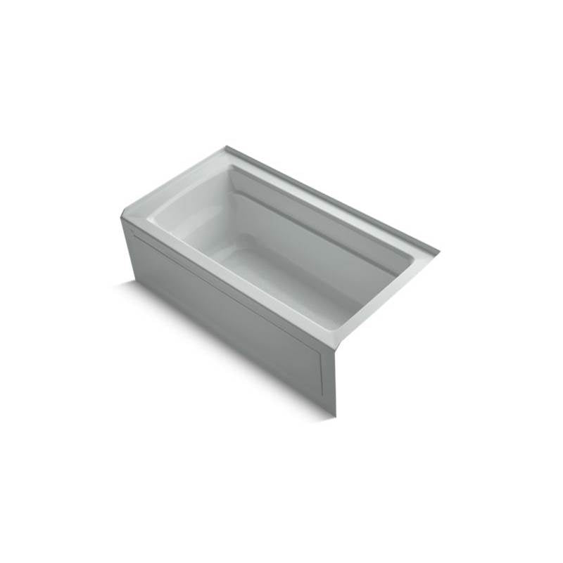 Kohler Archer 60" x 32" alcove bath with integral apron, integral flange and right-hand drain  -Ice Grey