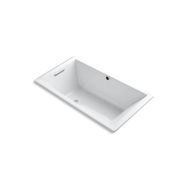 Kohler Underscore Rectangle 66" x 36" drop-in bath with Bask heated surface and end drain  -White