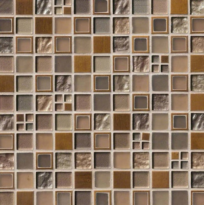 MSI Backsplash and Wall Tile Manhattan Blend Glass and Metal Tile 12" x 12"
