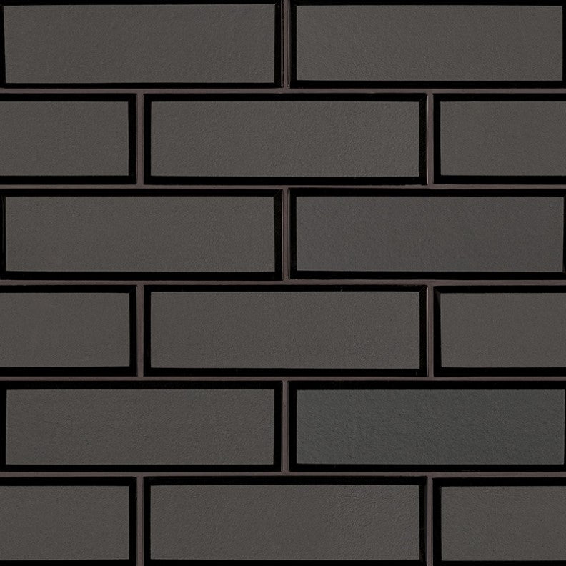 MSI Backsplash and Wall Tile Metallic Gray Bevel Subway Glossy Glass Tile 8mm