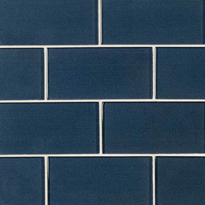 MSI Backsplash and Wall Tile Midnight Glass Subway Glass Tile 3" x 8"