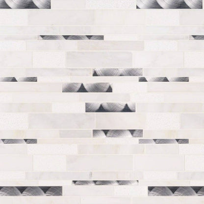 MSI Backsplash and Wall Tile Moderno Blanco Glass and Metal Tile 12" x 12"