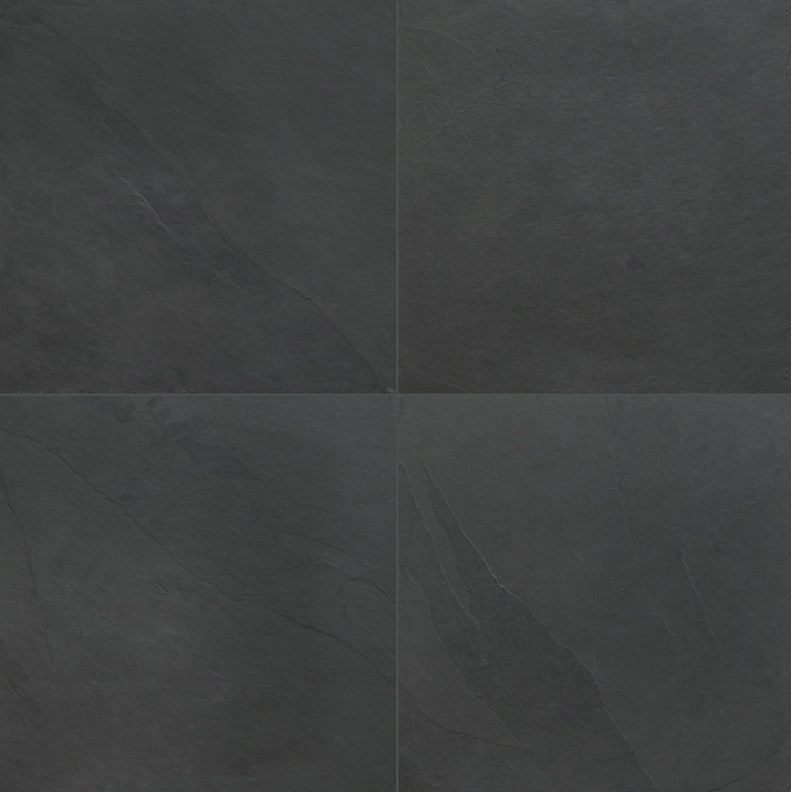 MSI Montauk Black Slate Tile Honed 12" x 12"