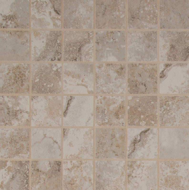 MSI Napa Beige Mosaic Ceramic Tile Matte 2" x 2" 12" x 12"