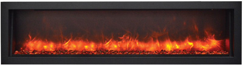 Remii 45″ Wide & 12″ Deep Indoor or Outdoor Built-in Only Electric Fireplace With Black Steel Surround